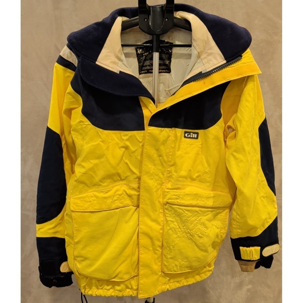 Gill Atlantic OSJ Sailing Jacket Yellow Navy Waterproof Offshore Size M
